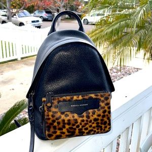 Rebecca Minkoff leopard backpack in black (used once)